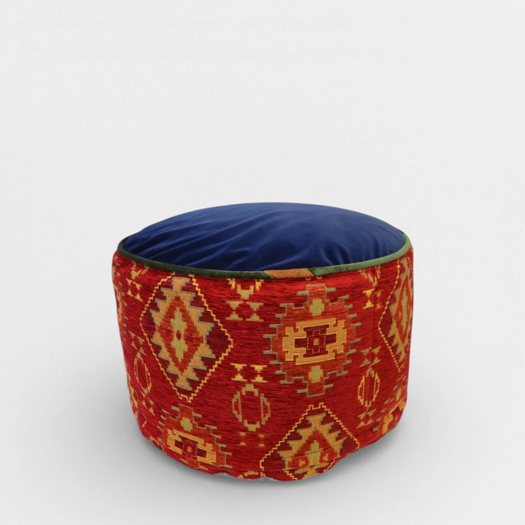 Crimson Mosaic Ottoman - Large