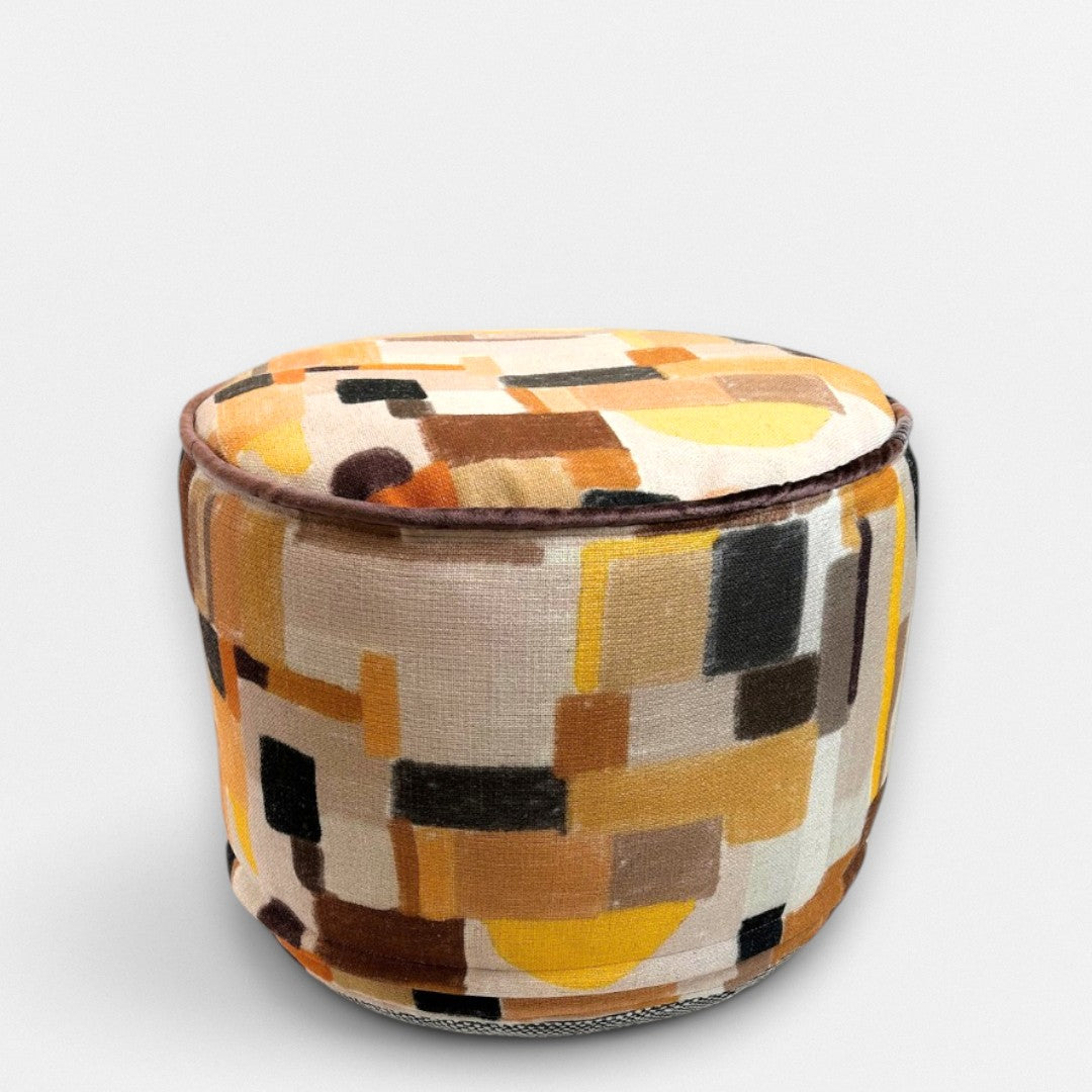 Golden Abstract Pouf – Large