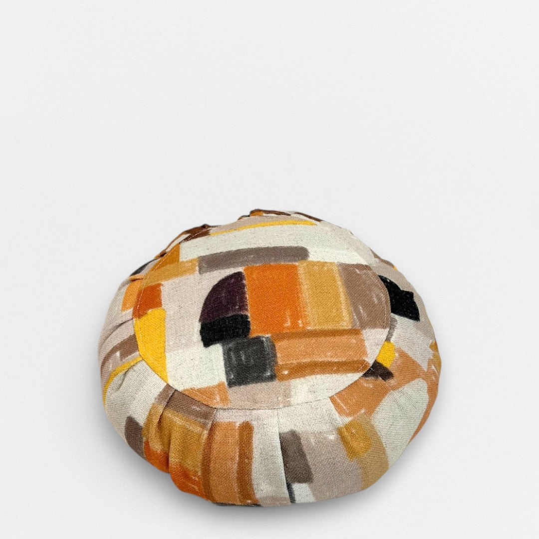 Zafu Meditation Cushion -  Golden Abstract
