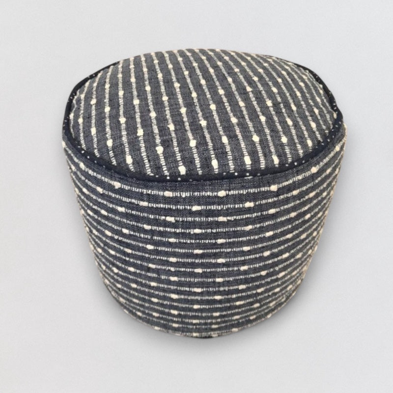 Navy and White Stripes Pouf – Medium