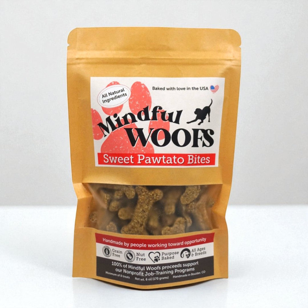 Mindful Woofs Sweet Pawtato Bites - Bone-Shaped Treats